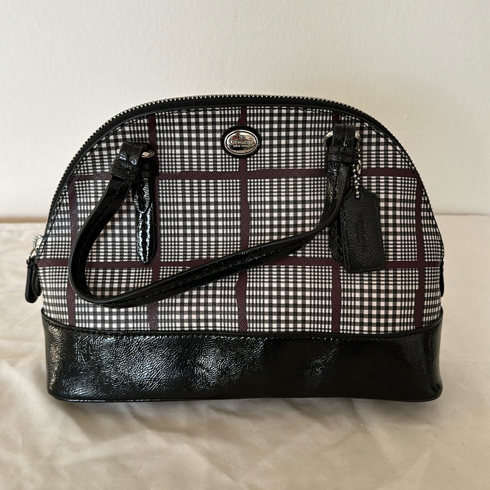 NWOT Coach Peyton Glen Plaid Dome Cora Satchel